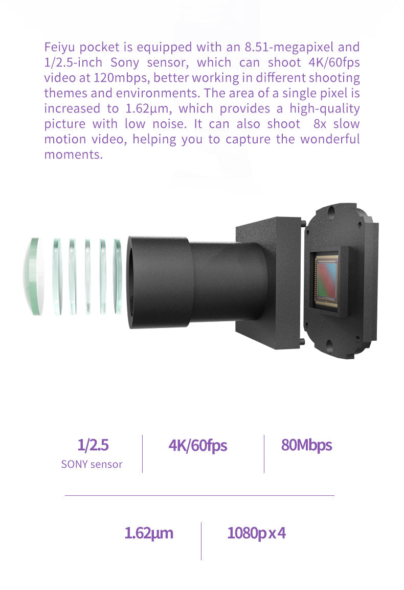 Feiyu Pocket New Smart 4K 6-axis Stabilized Handheld Camera