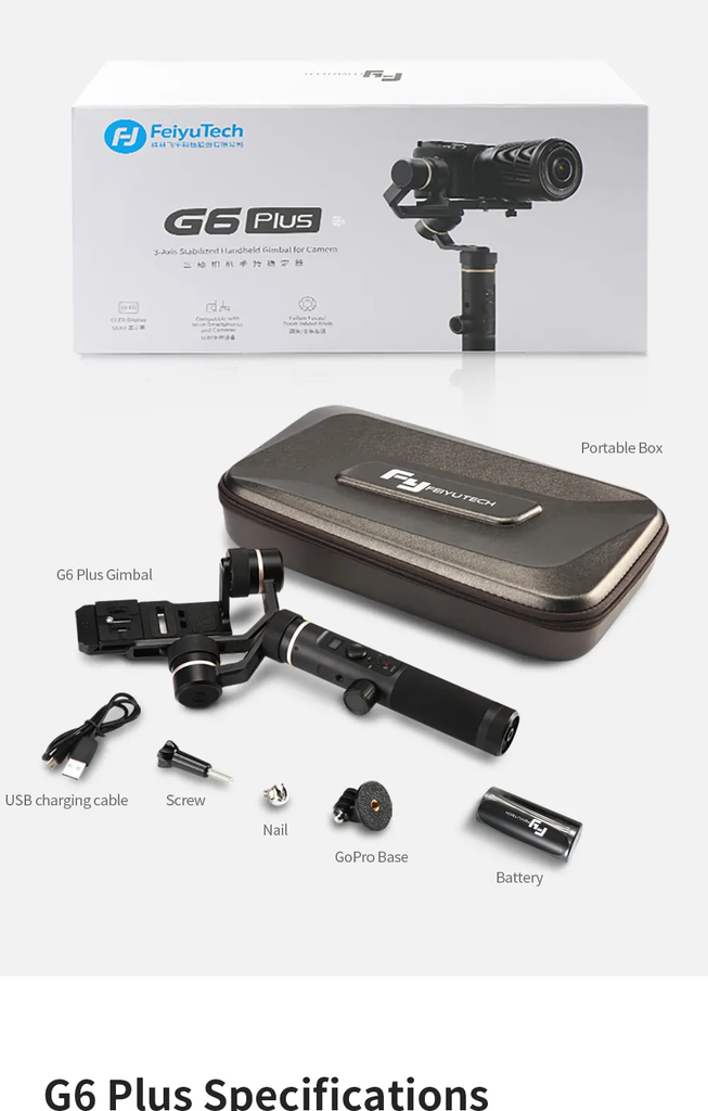 Feiyu G6 Plus 3 Axis Wi-Fi Control Gimbal for Mirrorless Camera