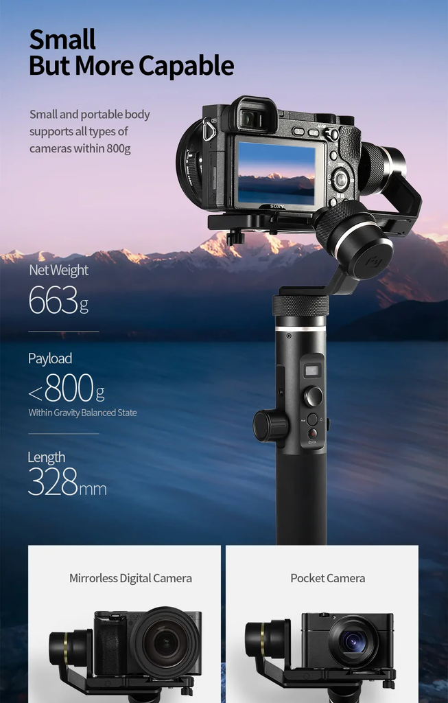 Feiyu G6 Plus 3 Axis Wi-Fi Control Gimbal for Mirrorless Camera