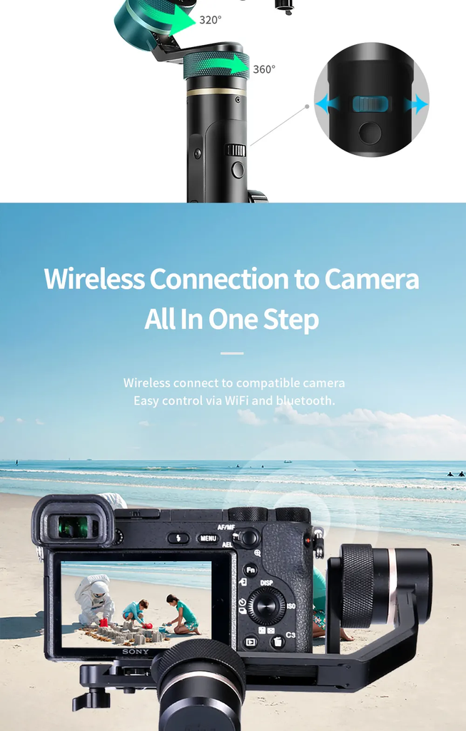 Feiyu G6 Plus 3 Axis Wi-Fi Control Gimbal for Mirrorless Camera