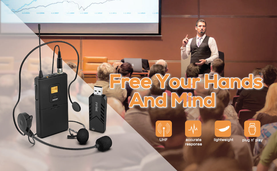 Fifine 031B Wireless Lavalier Microphone