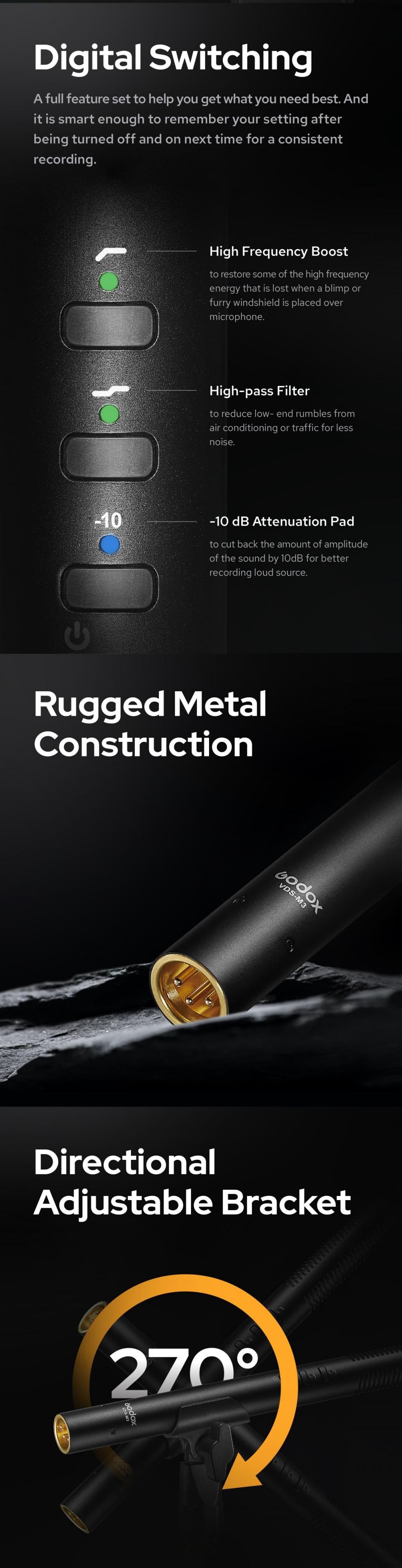 Godox-VDS-M3-Hypercardioid-Condenser-Shotgun-Microphone-3
