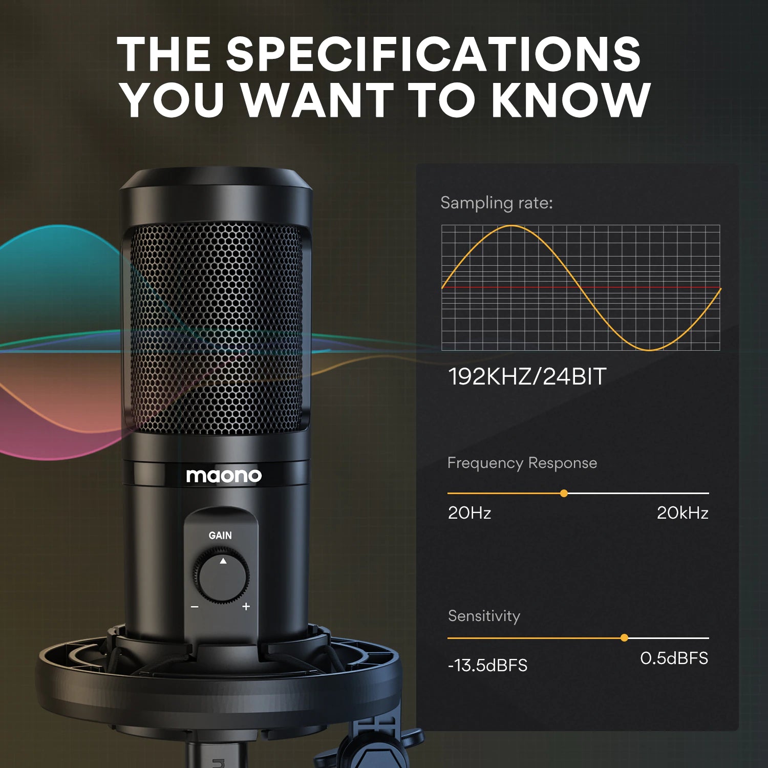 MAONO USB Microphone Professional Condenser PM461-11