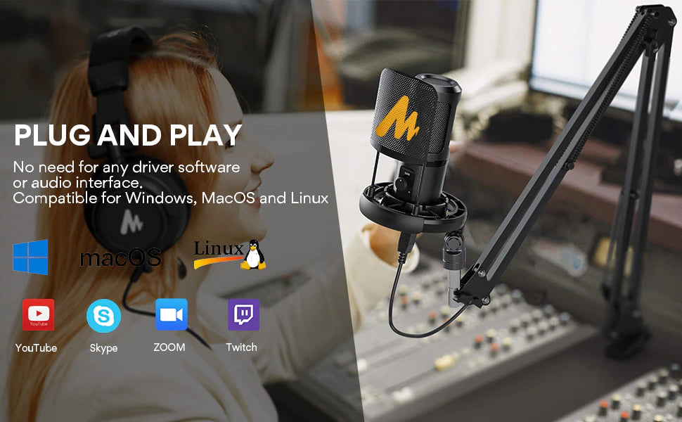 MAONO USB Microphone Professional Condenser PM461-5