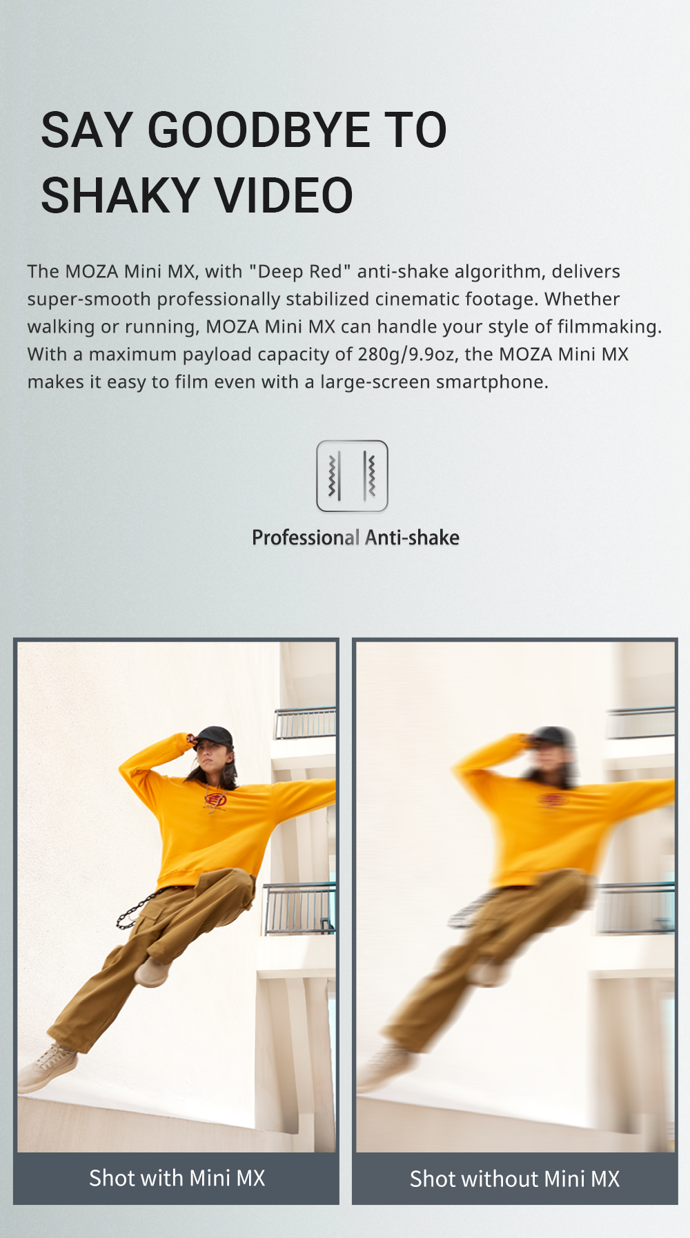 Moza Mini MX 3-Axis Smartphone Handheld Gimbal Stabilizer Selfie Stick