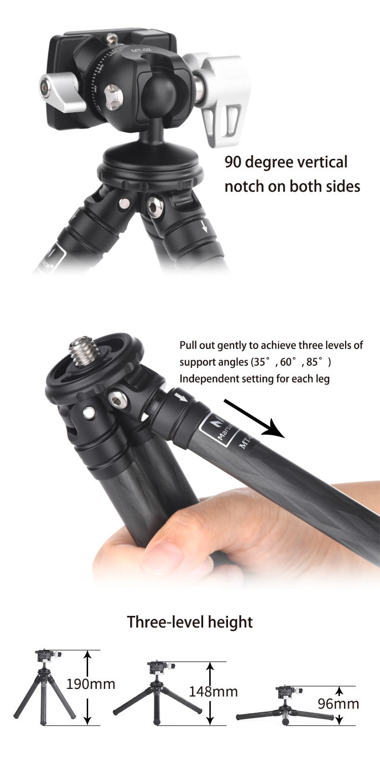 Marsace MT-02 Mini Tripod for mobile phones, mirrorless cameras and SLR cameras