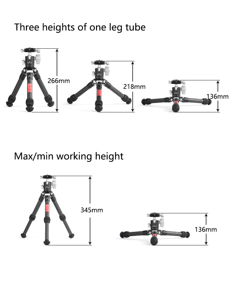 Marsace MT-5 carbon fiber high bearing desktop mini tripod