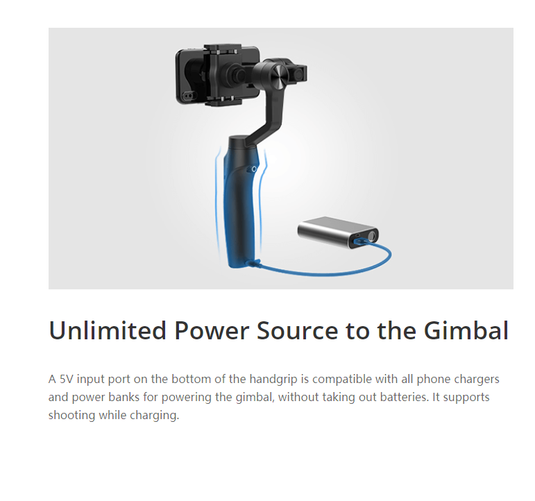 Moza Mini-mi 3-axis Smartphone Gimbal Stabilizer With Wireless Charging