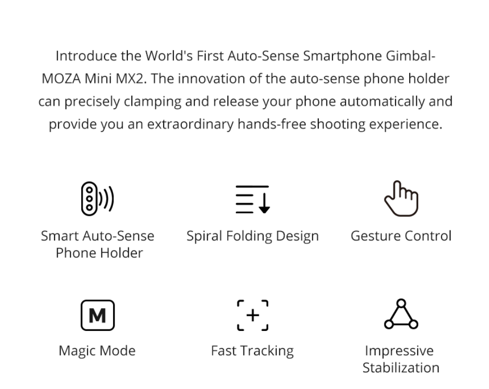 Moza Mini MX2 Smartphone 3-Axis Handheld Gimbal
