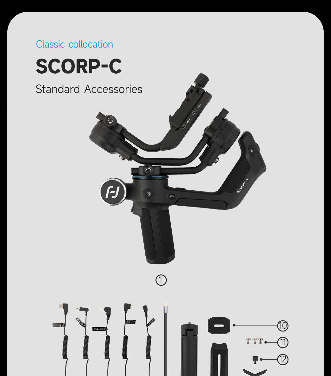 Feiyu SCORP-C 3 Axis Handheld Gimbal Stabilizer for DSLR Mirrorless Camera