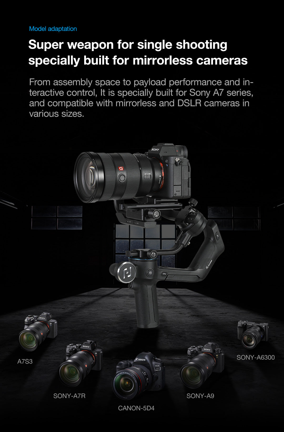 Feiyu SCORP 3 Axis Handheld Gimbal Stabilizer for DSLR Mirrorless Camera