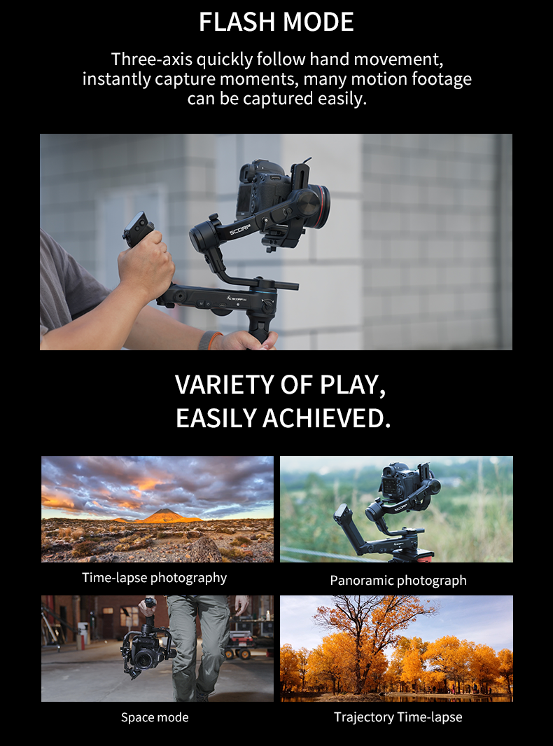 Feiyu SCORP Pro Detachable 3 axis DSLR Mirrorless Professional Camera Gimbal Stabilizer