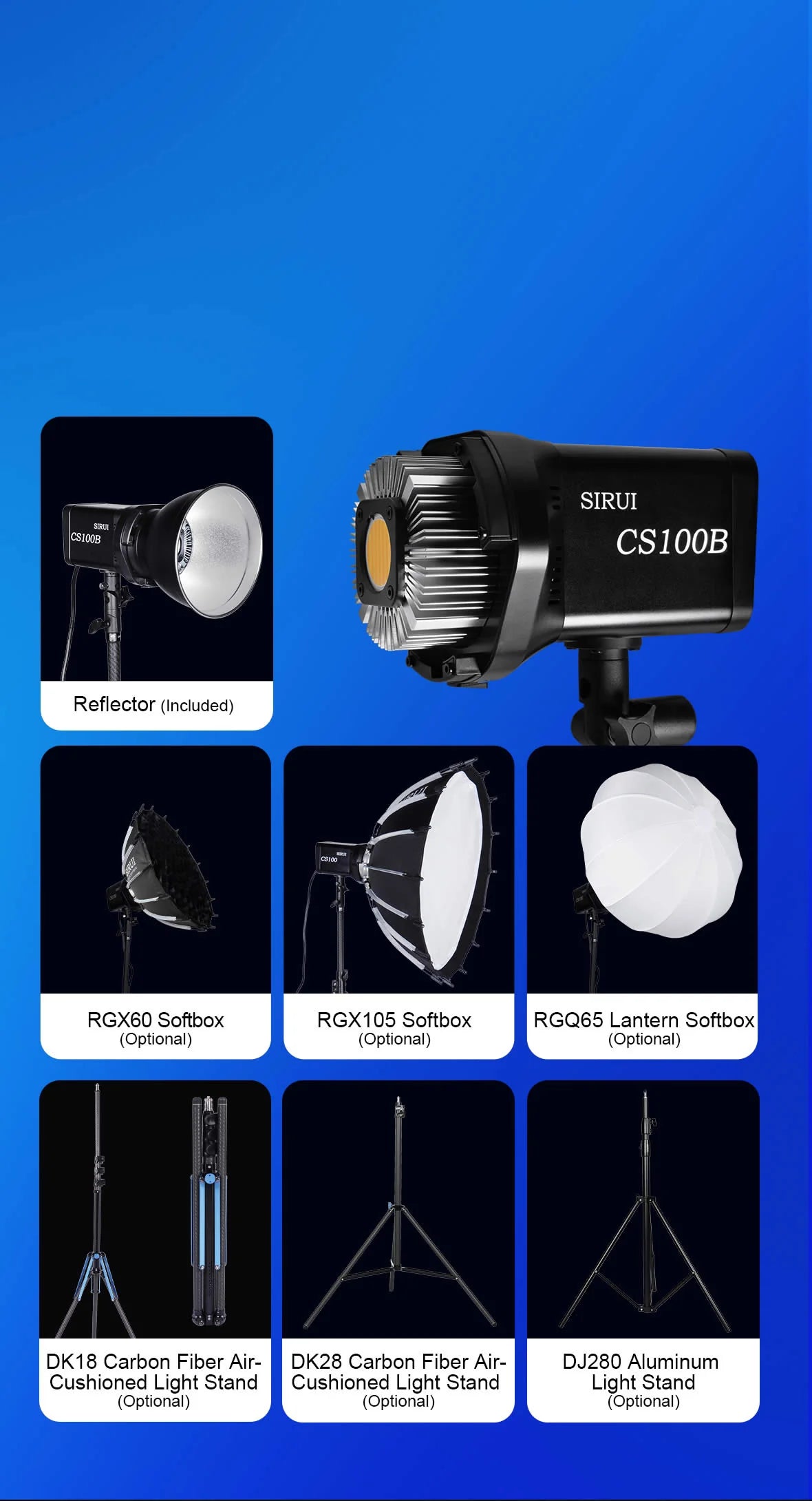 SIRUI 100W LED Monolight CS100 Daylight CS100B Bi-Color-16