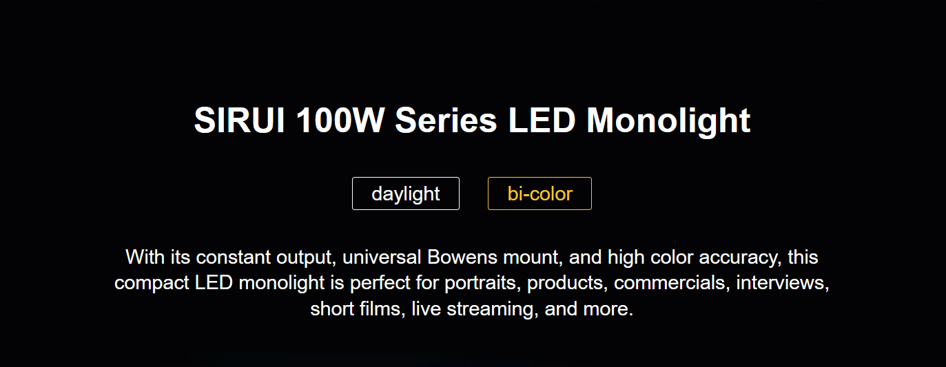 SIRUI 100W LED Monolight CS100 Daylight CS100B Bi-Color-3