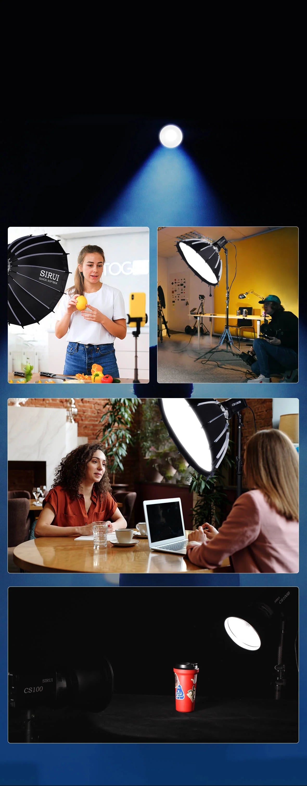 SIRUI 100W LED Monolight CS100 Daylight CS100B Bi-Color-3