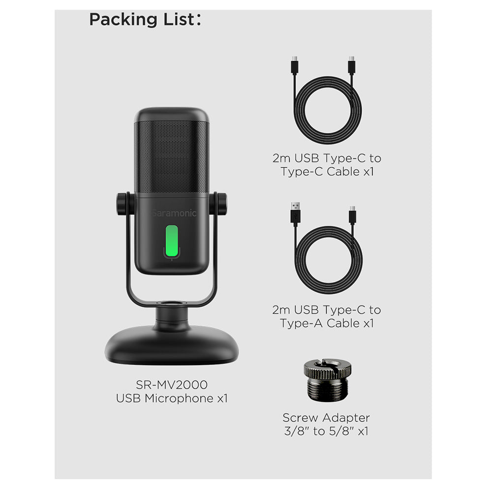 Saramonic SR-MV2000-packing list