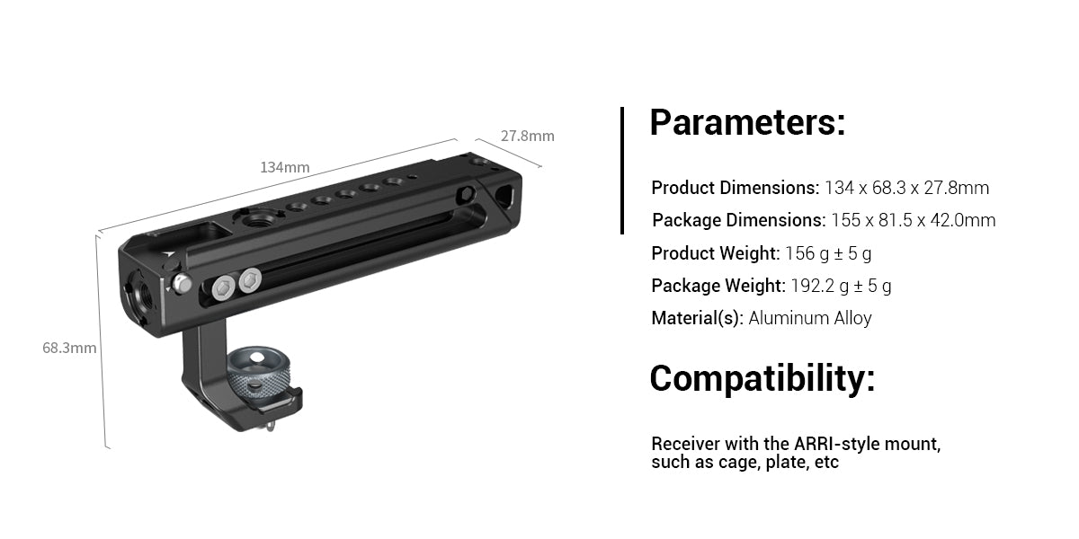 SmallRig Adjustable Top Handle (ARRI-Style Mount) 4153 -2