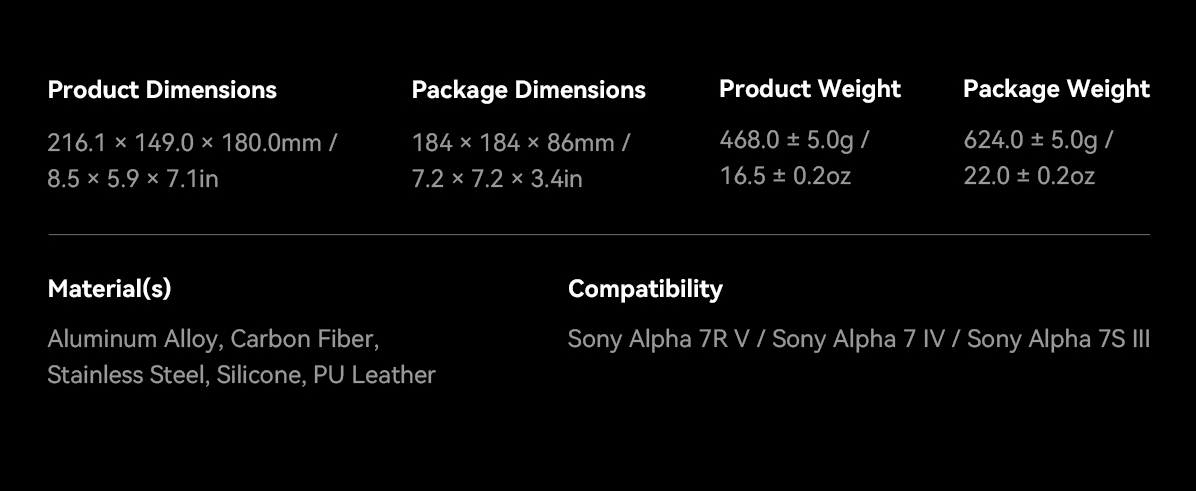 SmallRig Advanced Cage Kit for Sony Alpha 7R V Alpha 7 IV Alpha 7S III 3710-15