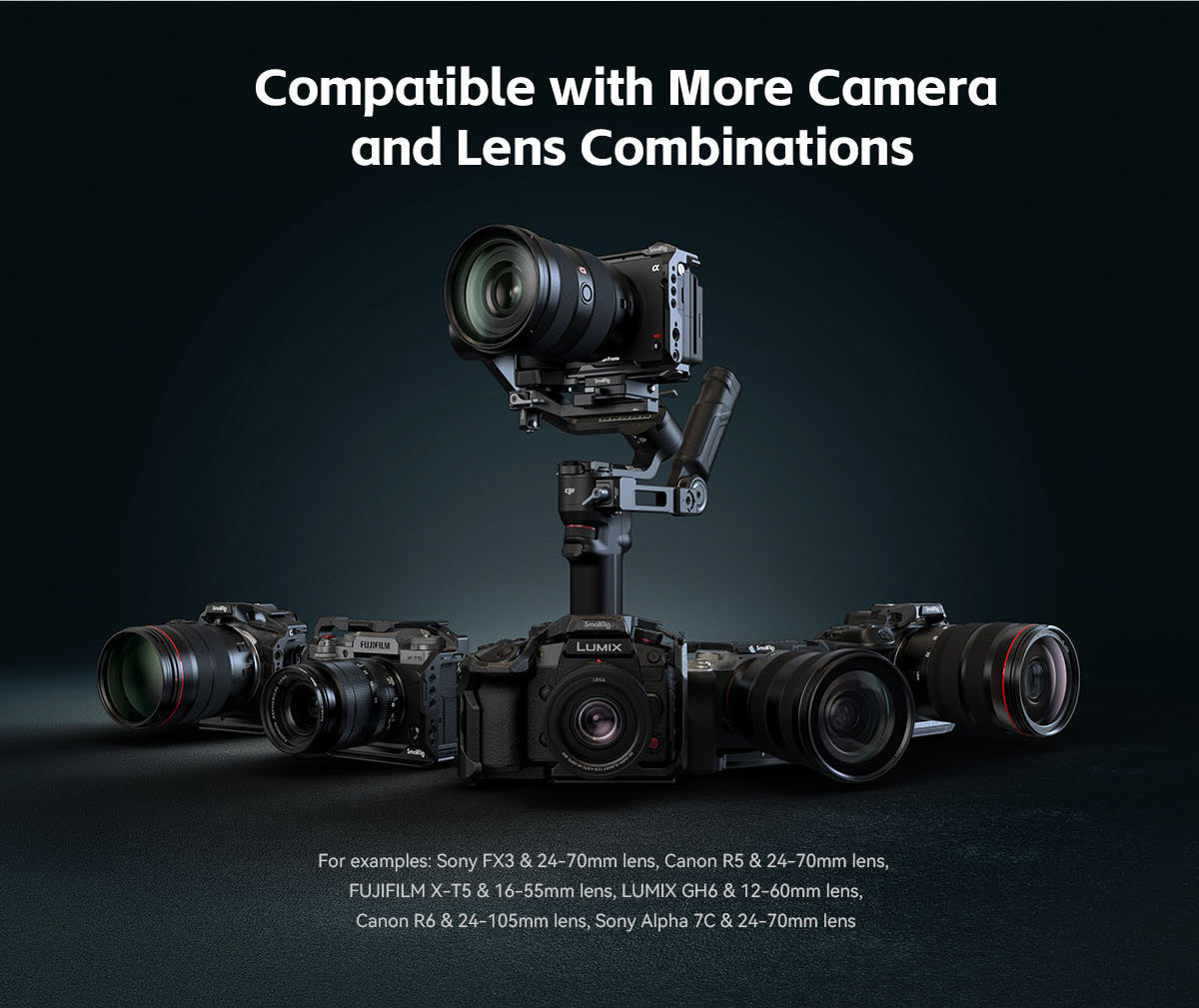SmallRig Arca-Swiss Mount Plate,Extended vertical Arm for DJI RS 3 Mini -7