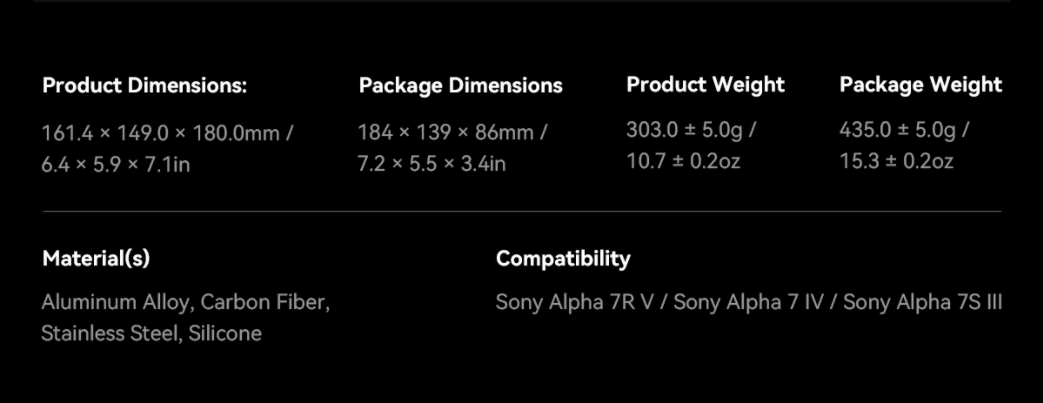 SmallRig Basic Cage Kit for Sony Alpha 7R V  Alpha 7 IV  Alpha 7S III 3708 -25
