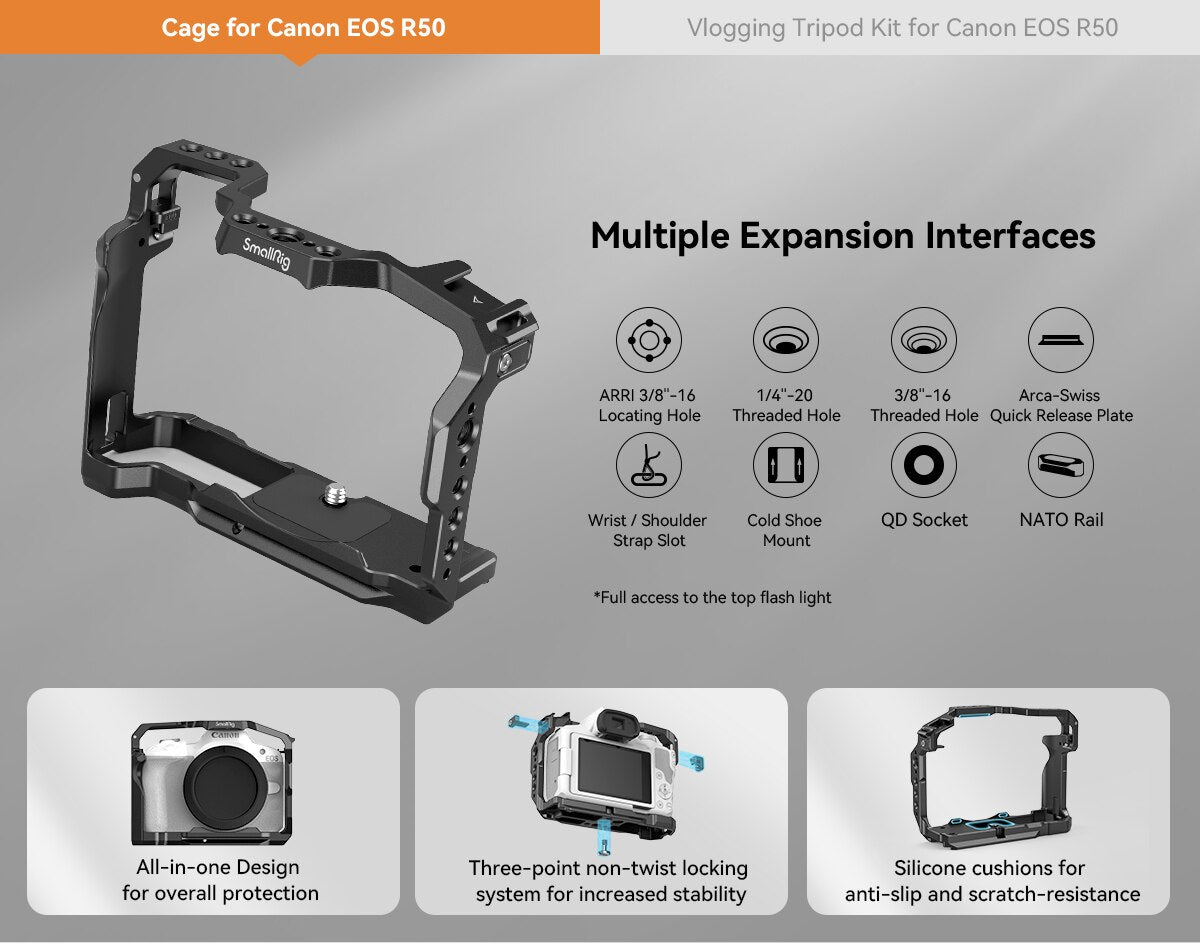 SmallRig Cage Accessory Ecosystem for Canon EOS R8 R50-10