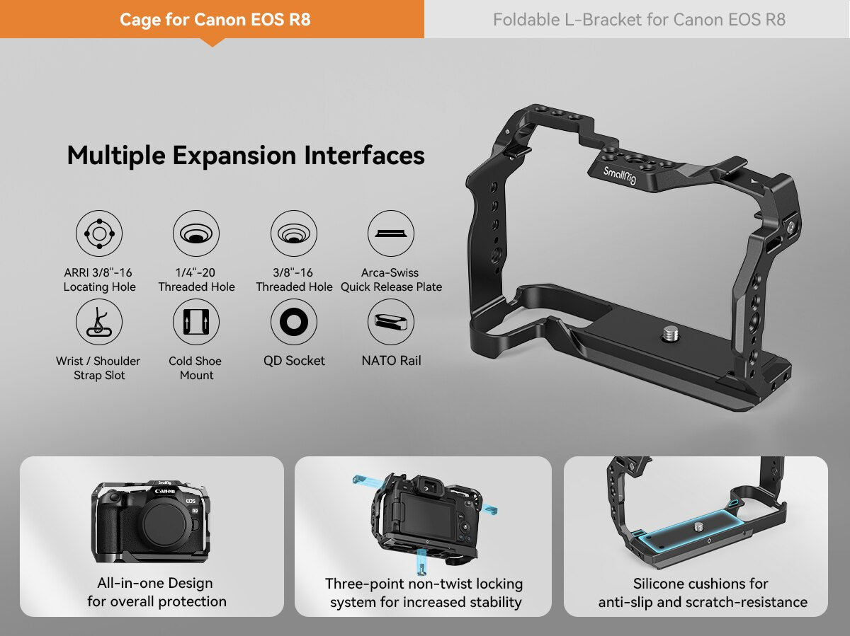 SmallRig Cage Accessory Ecosystem for Canon EOS R8 R50-3