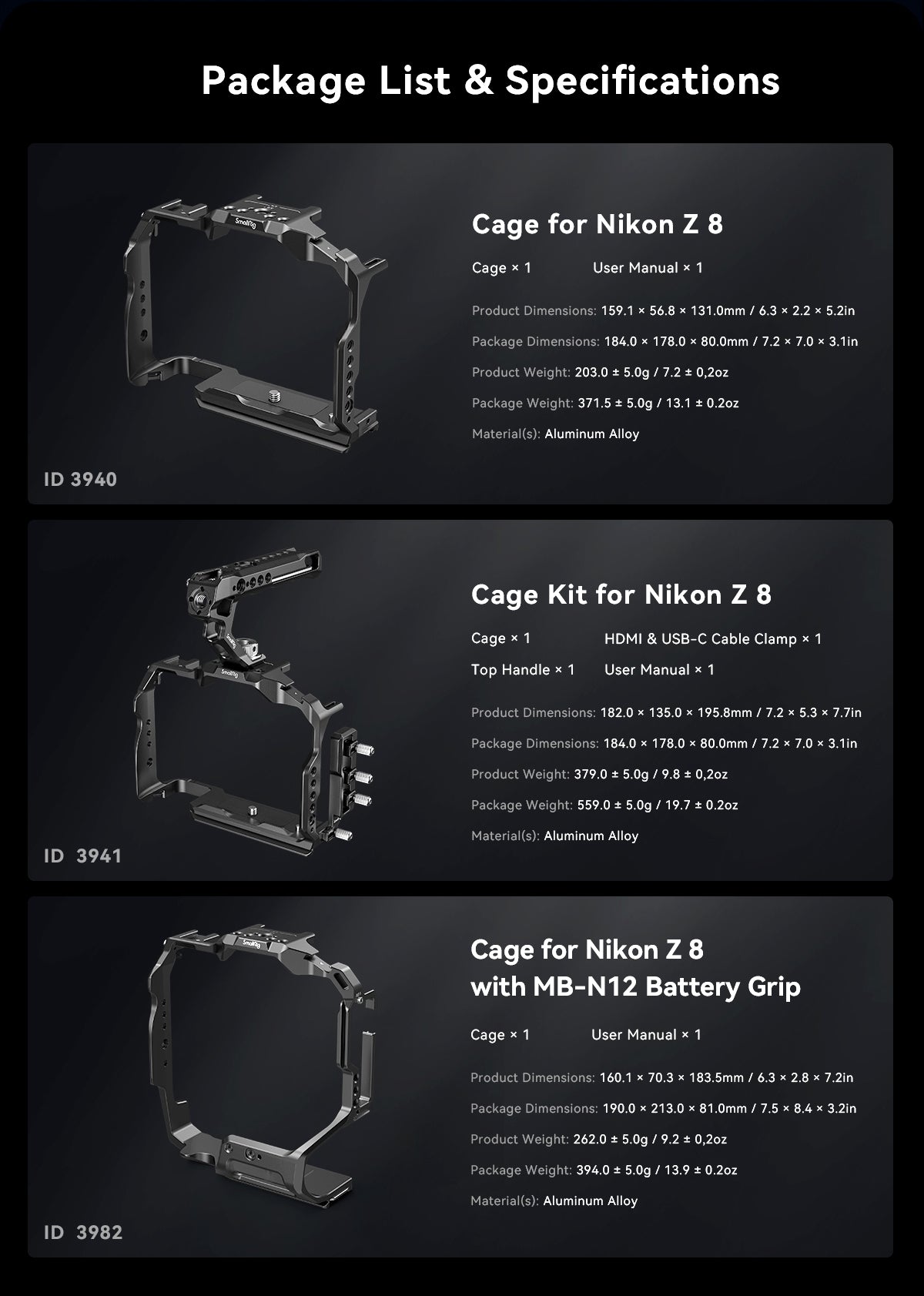 SmallRig Cage for Nikon Z 8 3940-11