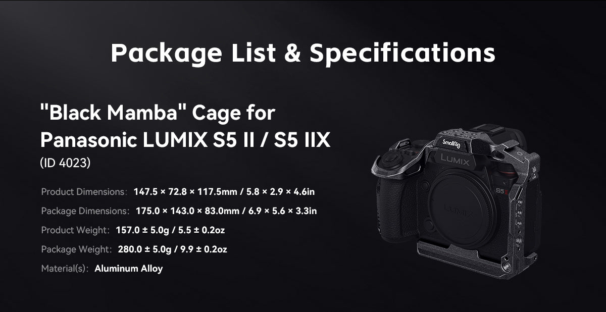SmallRig Cage for Panasonic LUMIX S5 II S5 IIX 4023-17