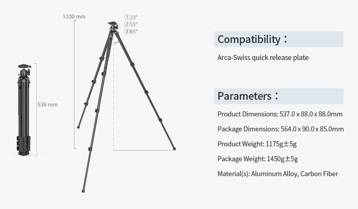 SmallRig Carbon Fiber Tripod AP-10 4060 -2