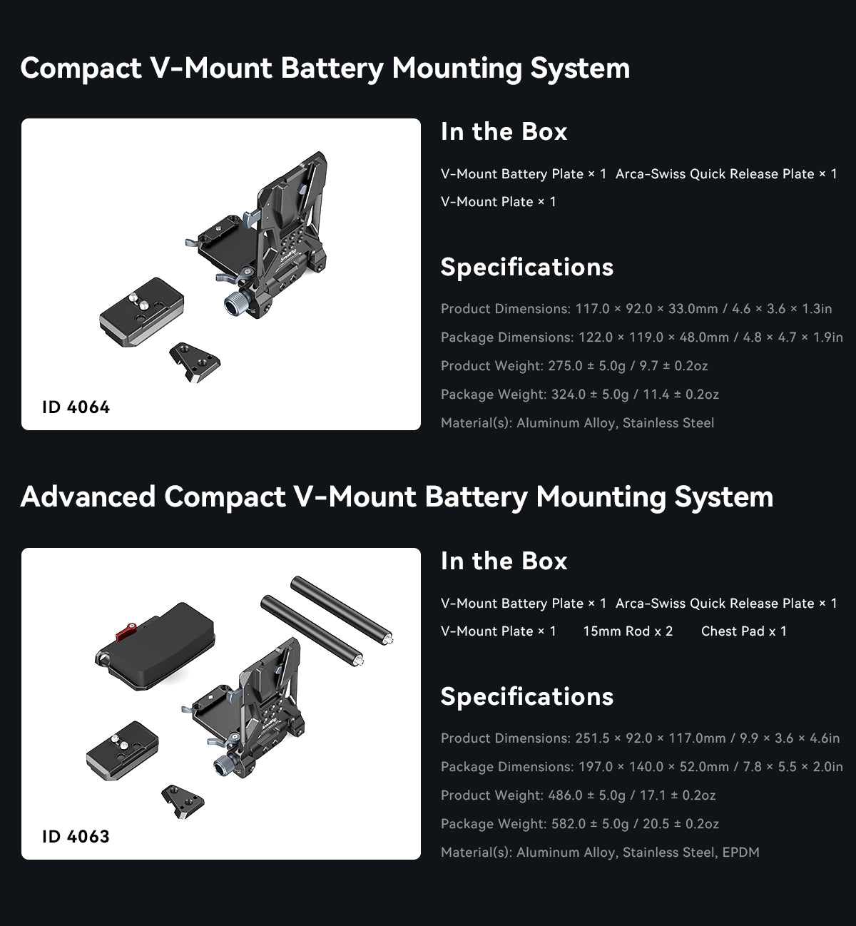 SmallRig Compact V-Mount Battery Mounting System 4064 4063-9