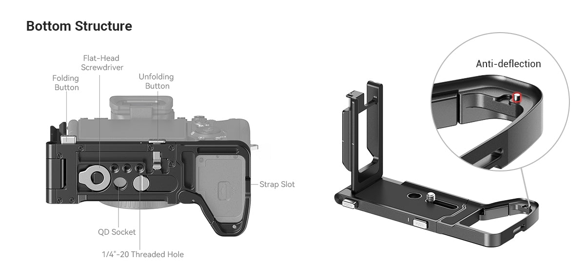 SmallRig Foldable L-Shape Mount Plate for Sony Alpha 7R V  Alpha 7 IV  Alpha 7S III 3984 -4