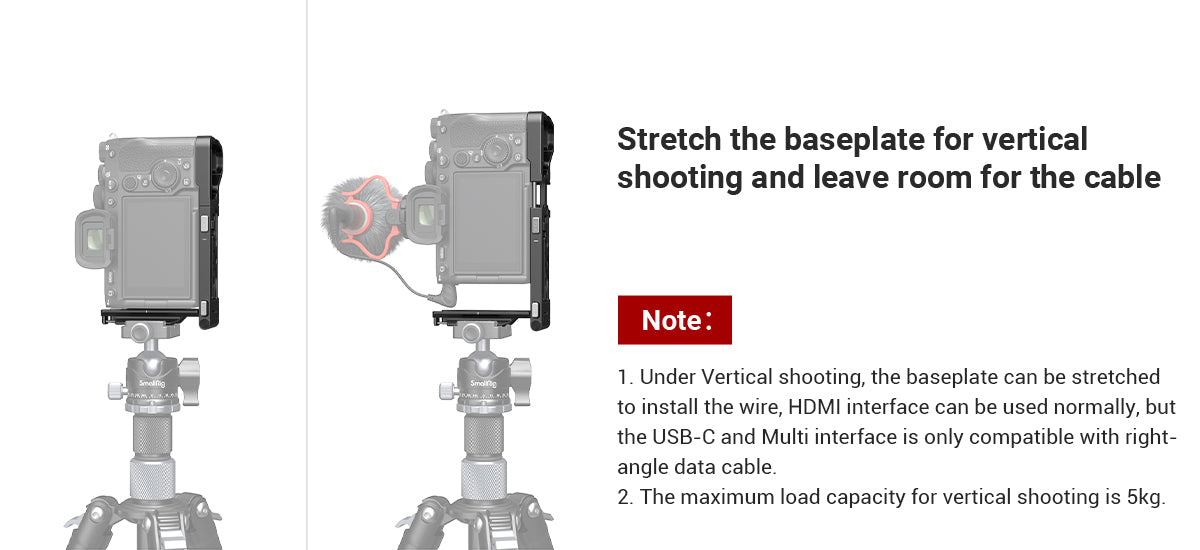 SmallRig Foldable L-Shape Mount Plate for Sony Alpha 7R V Alpha 7 IV Alpha 7S III 3984 -6