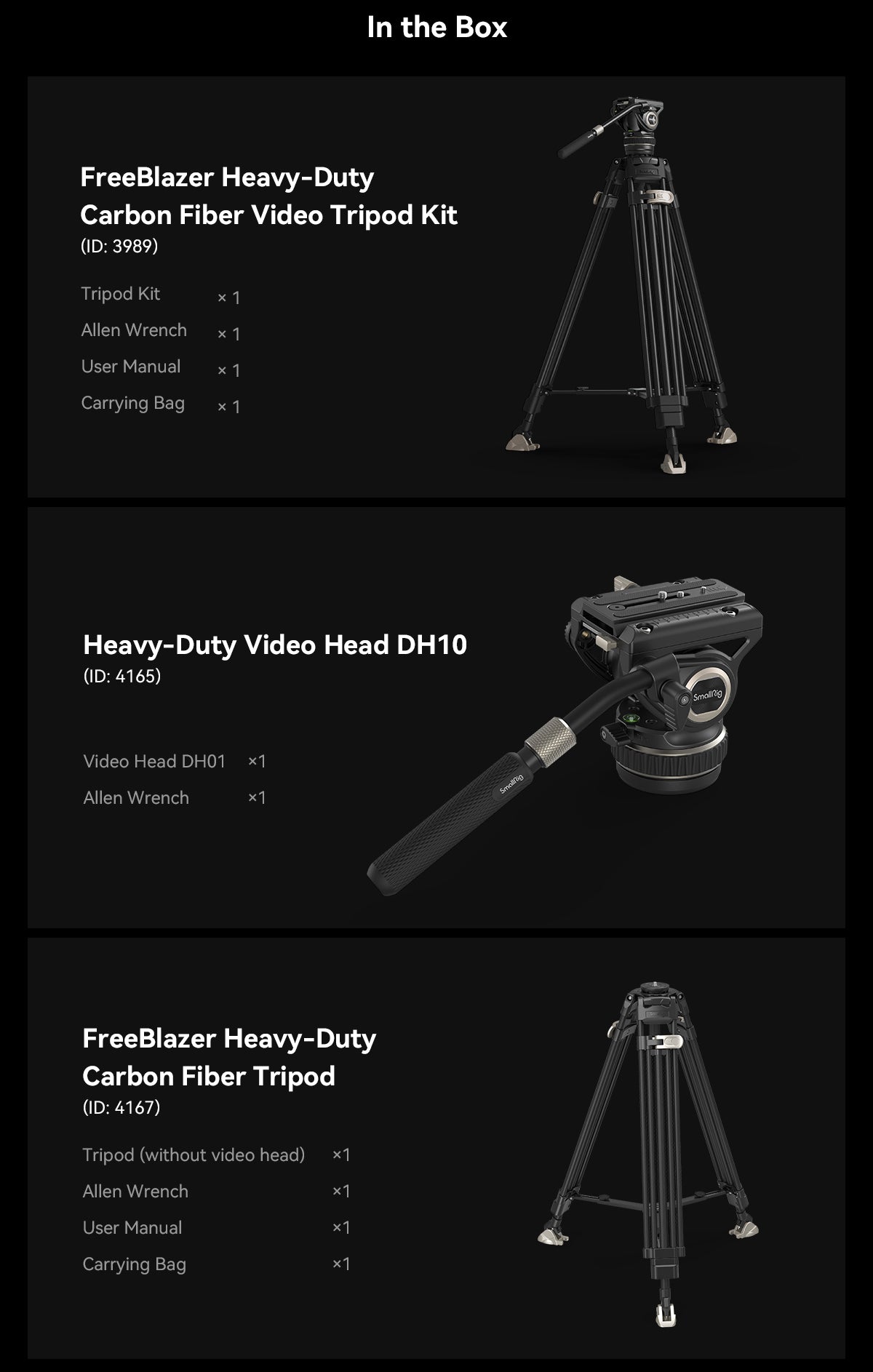 SmallRig FreeBlazer Heavy-Duty Carbon Fiber Tripod Kit AD-100 3989-12