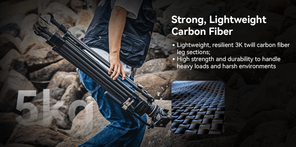 SmallRig FreeBlazer Heavy-Duty Carbon Fiber Tripod Kit AD-100 3989-4