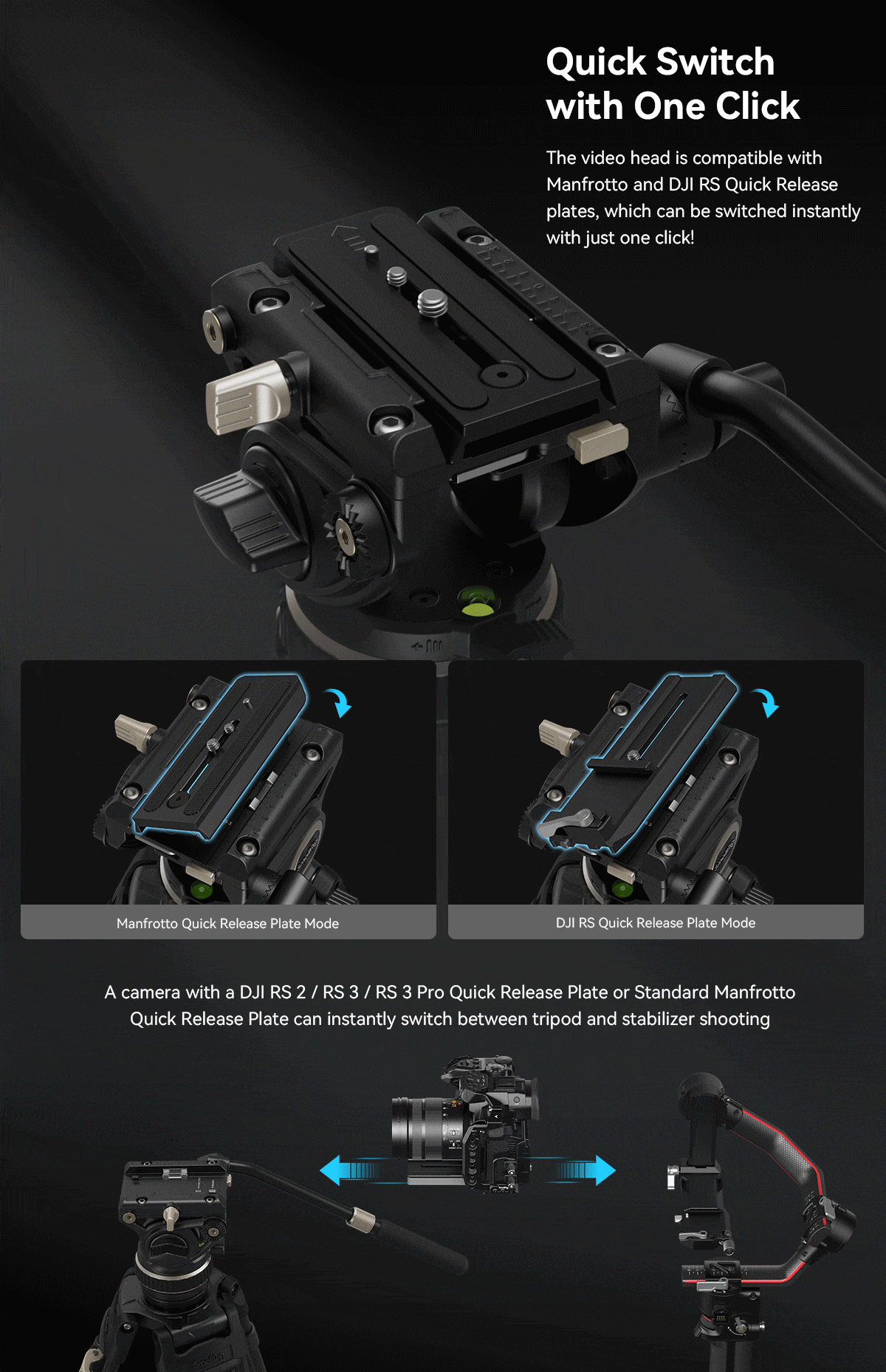 SmallRig FreeBlazer Heavy-Duty Carbon Fiber Tripod Kit AD-100 3989-6