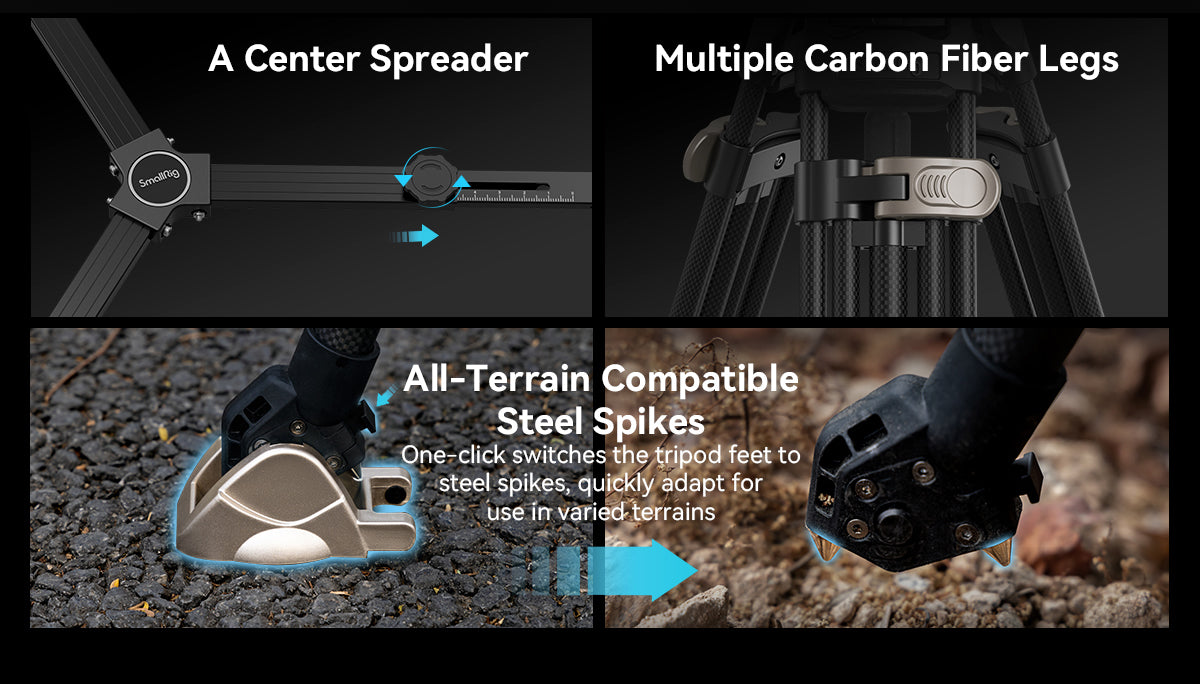 SmallRig FreeBlazer Heavy-Duty Carbon Fiber Tripod Kit AD-100 3989-8
