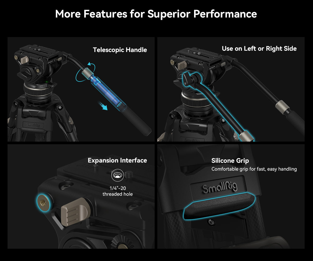 SmallRig FreeBlazer Heavy-Duty Carbon Fiber Tripod Kit AD-100 3989-9