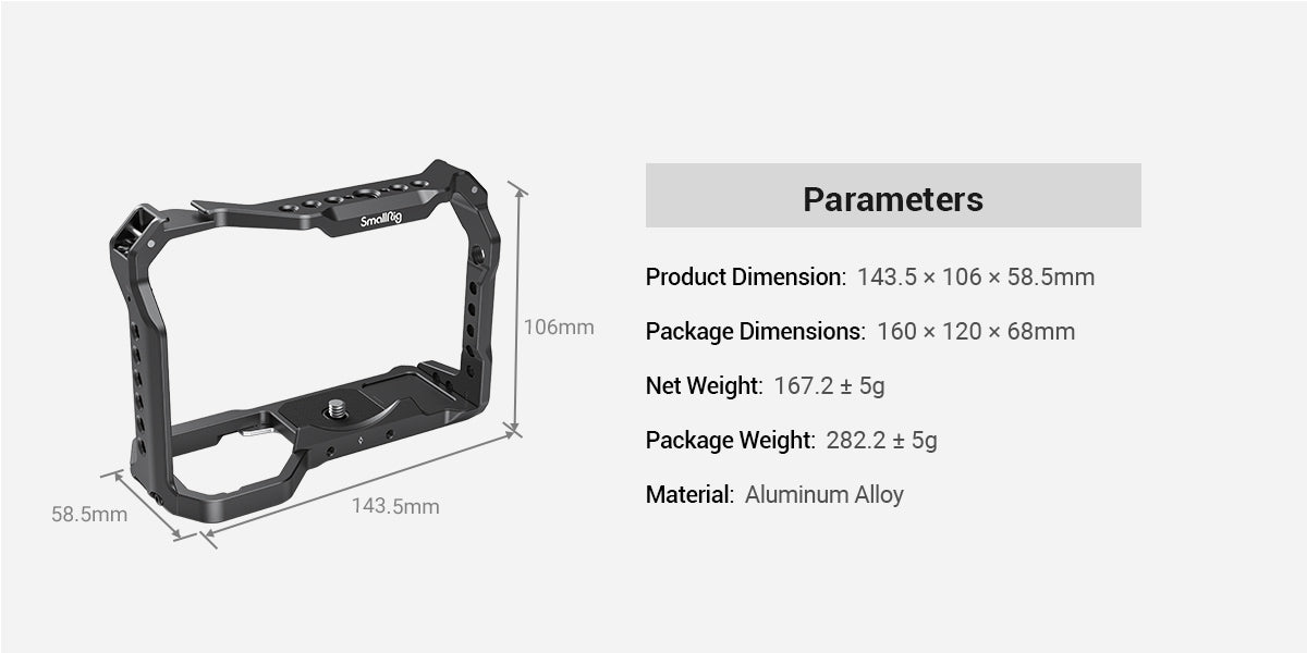 SmallRig Light Camera Cage for Sony A7 III A7R III A9 2918 -2