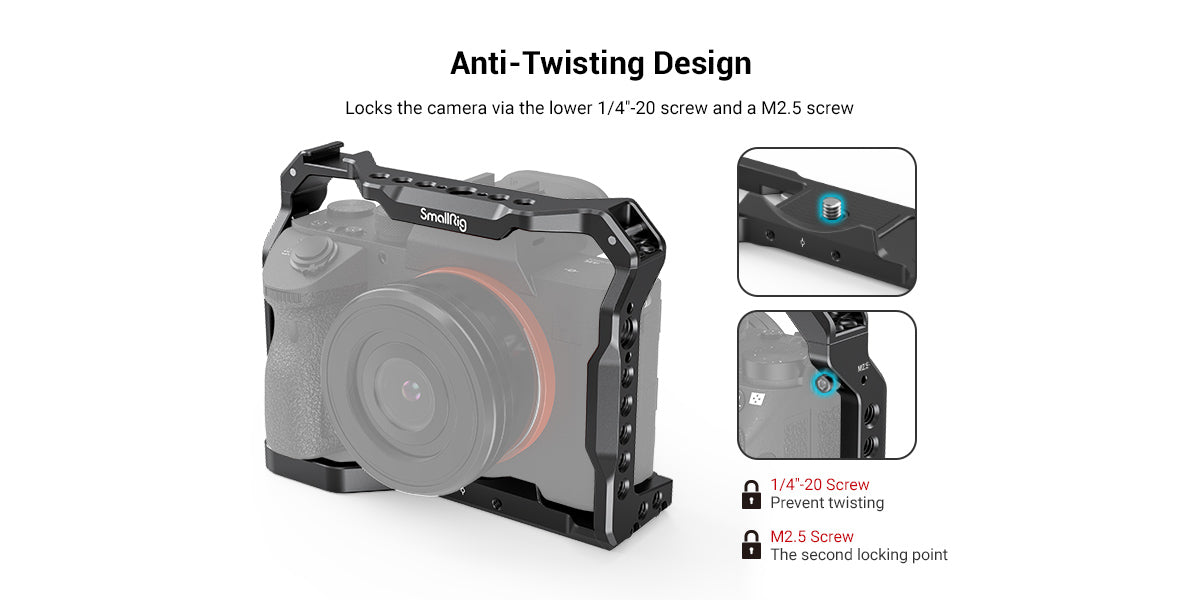 SmallRig Light Camera Cage for Sony A7 III A7R III A9 2918 -5