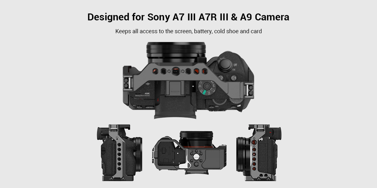 SmallRig Light Camera Cage for Sony A7 III A7R III A9 2918 -6
