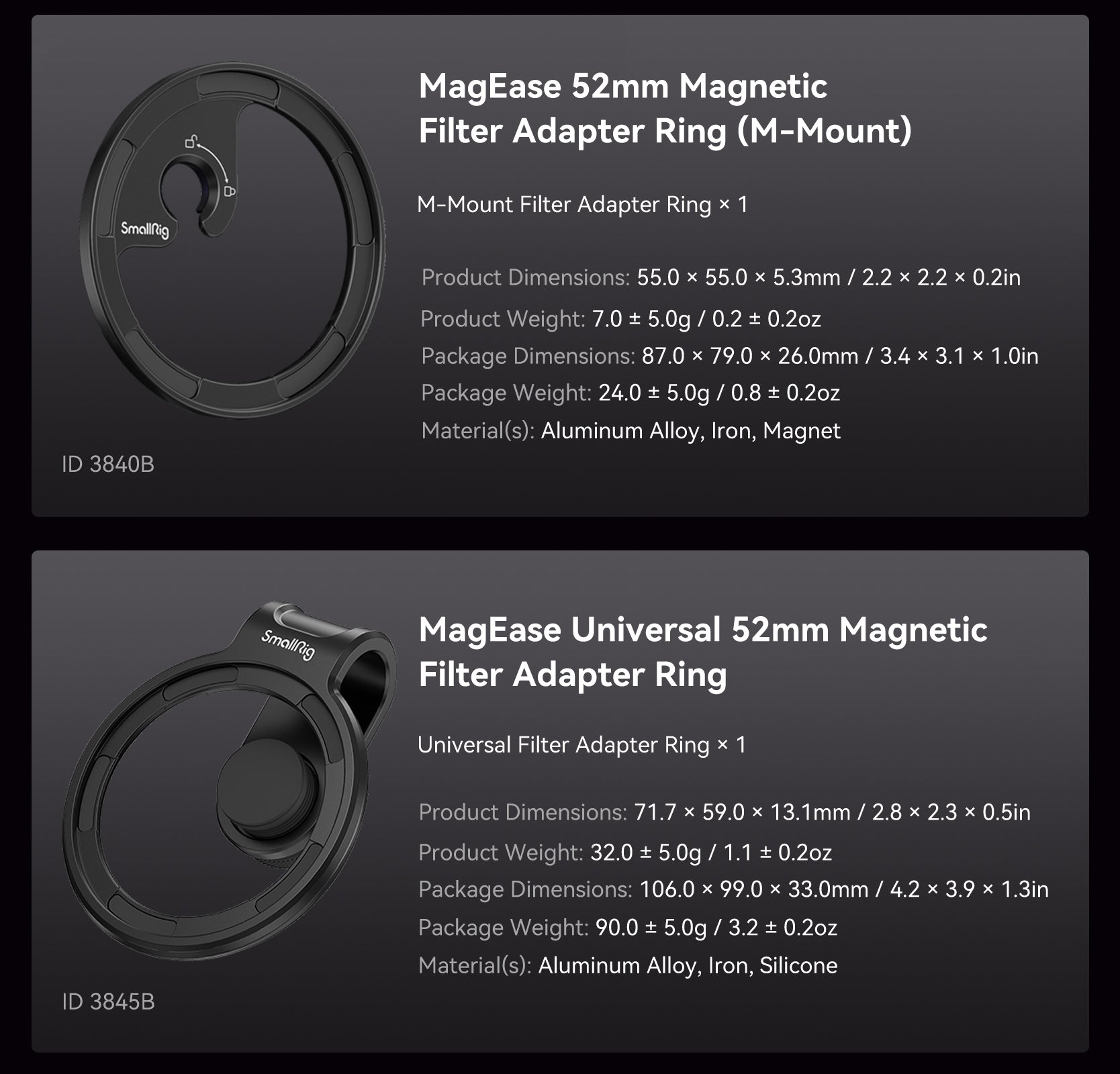 SmallRig MagEase 52mm Magnetic Filter Series-14