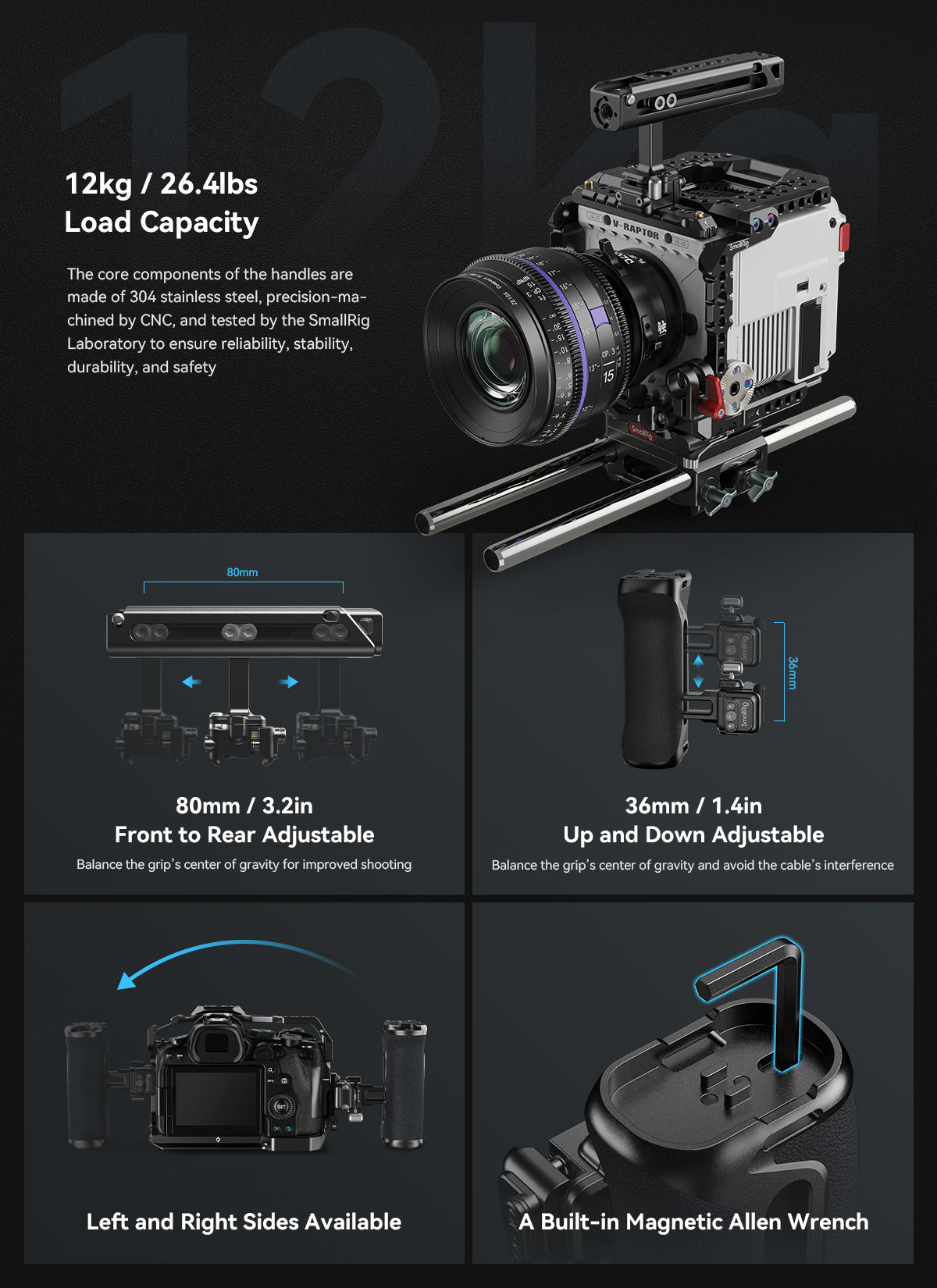 SmallRig Snap-on Quick Lock NATO Side Handle 4017 Top Handle 4175-4