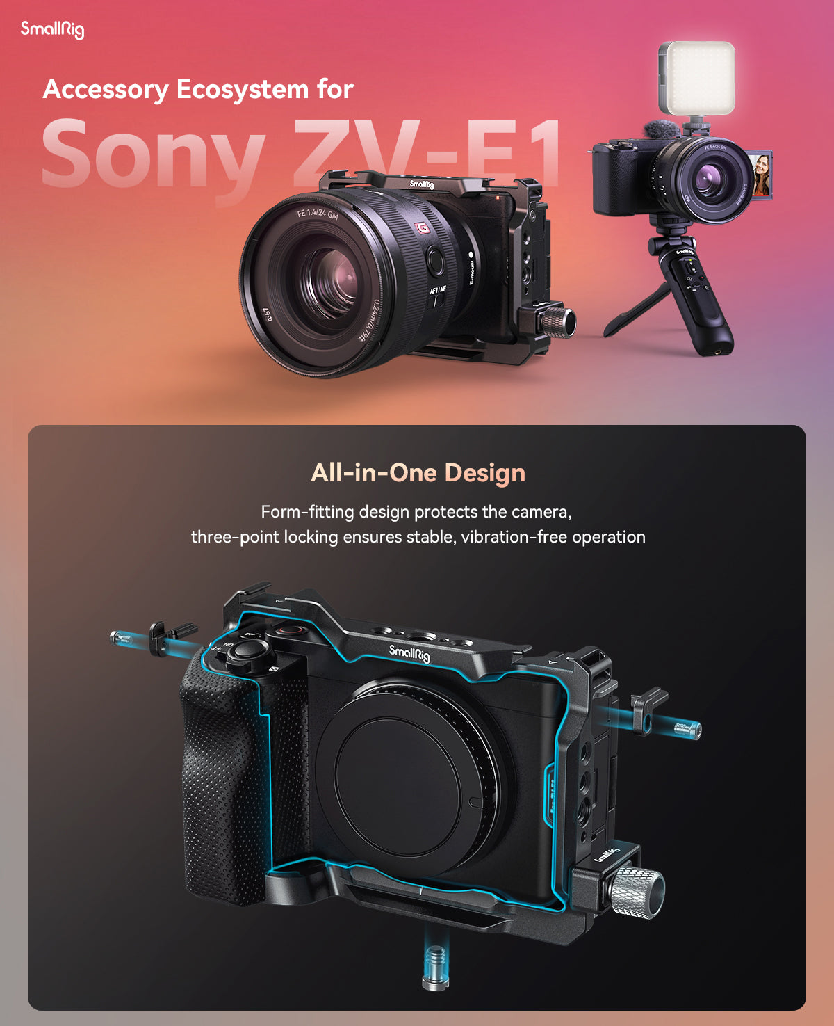 SmallRig Vlogging Tripod Kit for Sony ZV-E1-1
