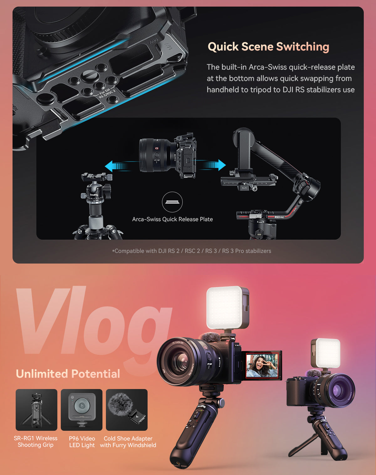 SmallRig Vlogging Tripod Kit for Sony ZV-E1-4