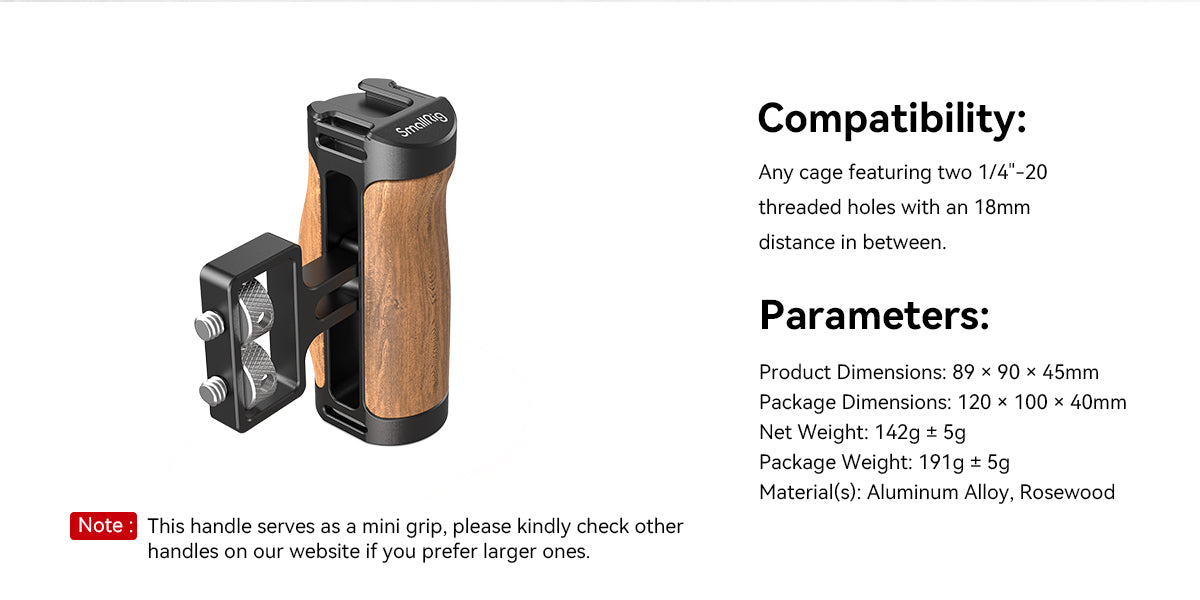 SmallRig Wooden Mini Side Handle  2913 -2