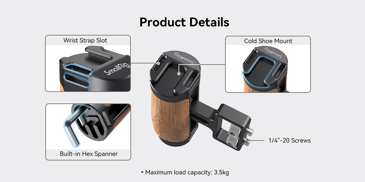 SmallRig Wooden Mini Side Handle 2913 -5