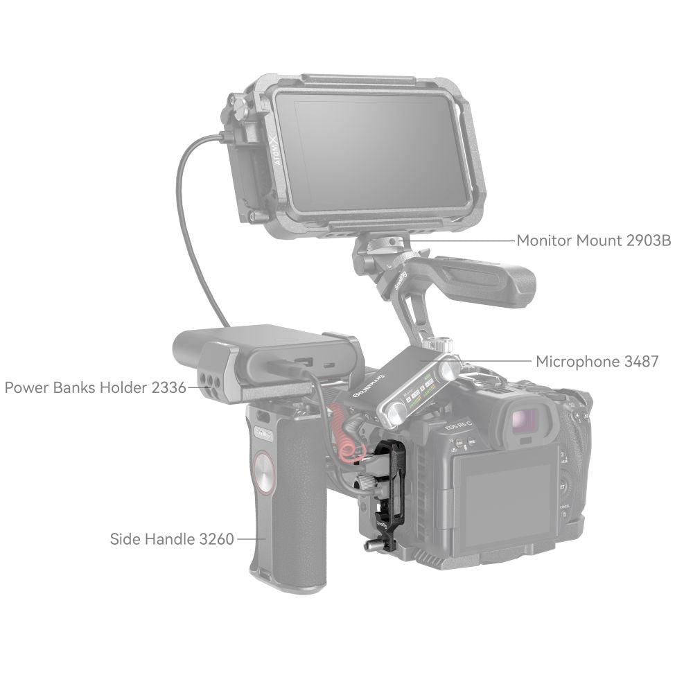 SmallRig “Black Mamba” HDMI & USB-C Cable Clamp for Canon EOS R5 R6 R5 C R7R10 4272 -4