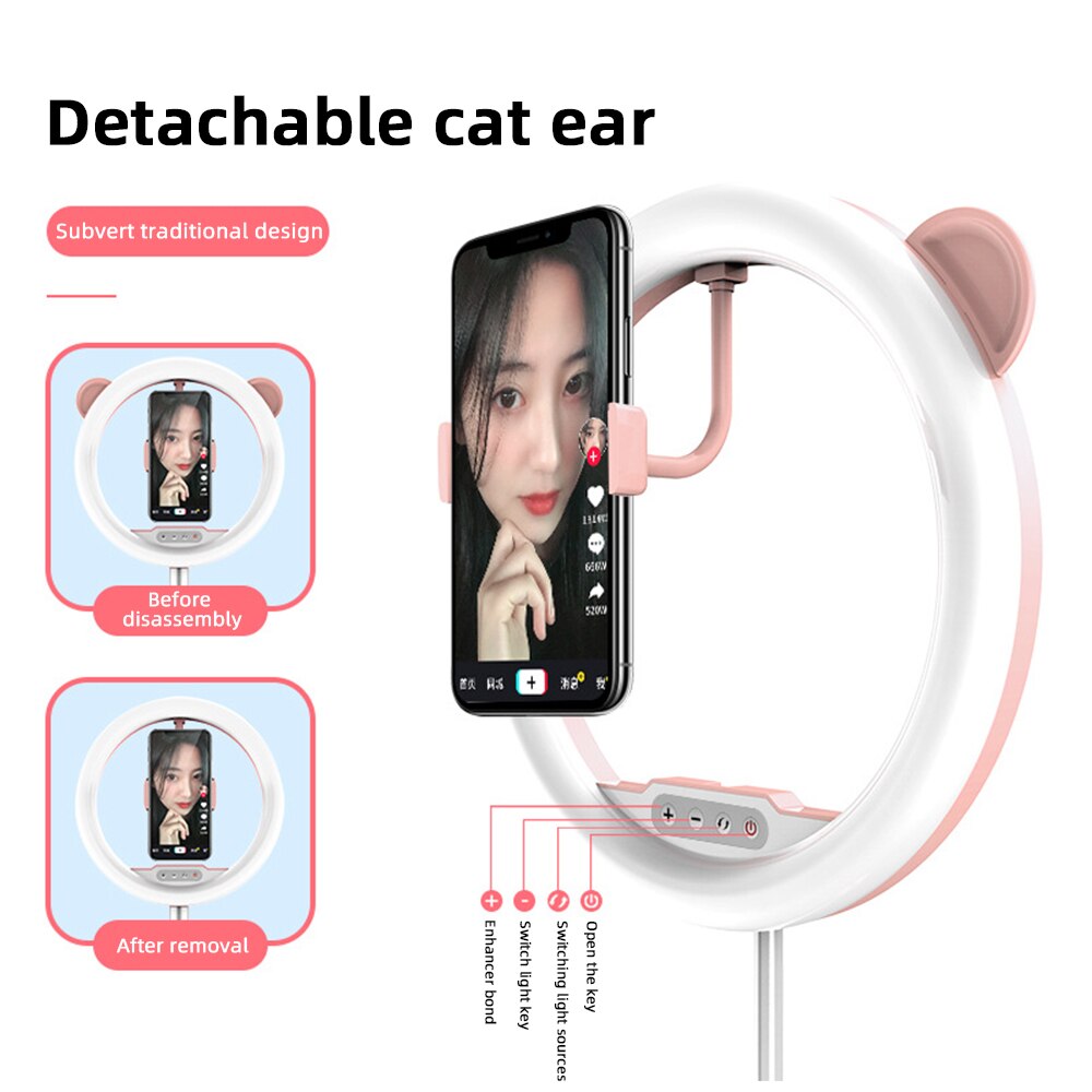 Travor ring light 10 inch foldable ring lamp dimmable selfie ring light