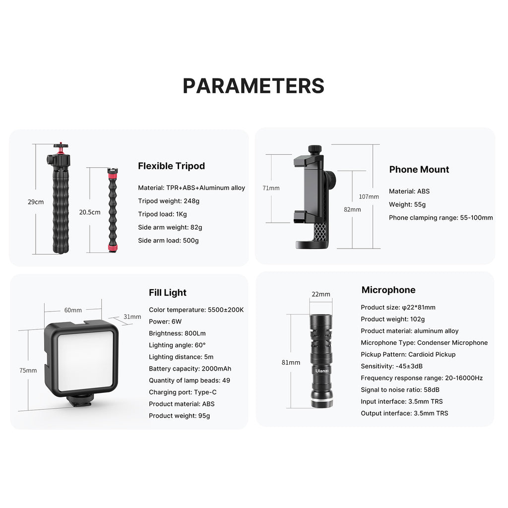 Ulanzi Flexible Smartphone Octopus Tripod Vlog Kit