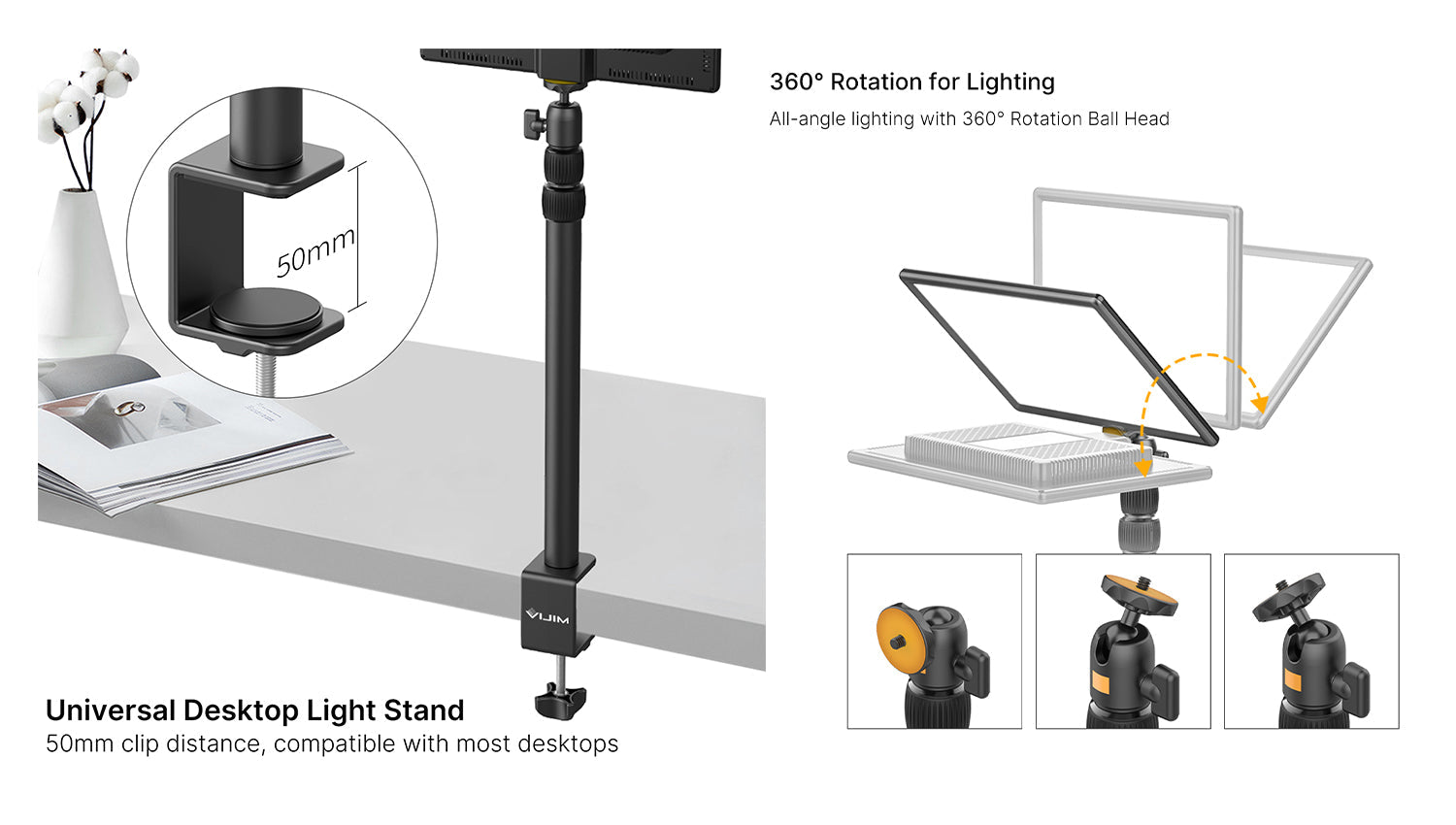 VIJIM LS01 Desktop Extendable Light Stand
